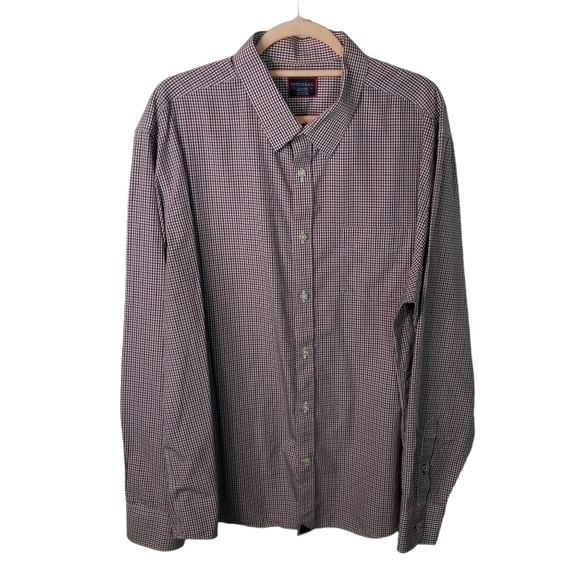 Untuckit red blue wrinkle free plaid shirt - Picture 1 of 9